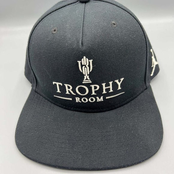 Air Jordan Hat Men Black Trophy Room Script Embroidered Jumpman Snap Back Cap